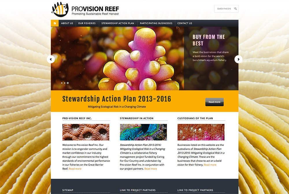 Pro-vision Reef website
